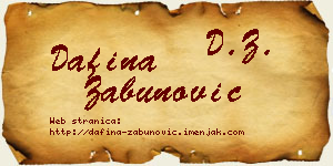 Dafina Zabunović vizit kartica